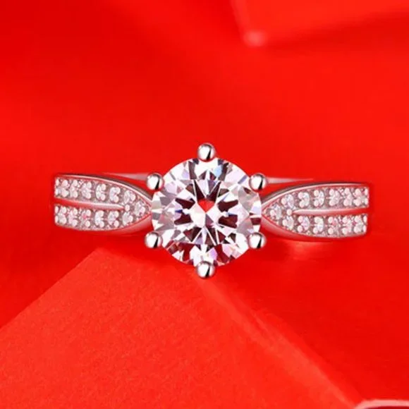Certified 1ct. t.w. Moissanite Diamond Solitaire Wedding Engagement Ring NEW - Picture 3 of 15